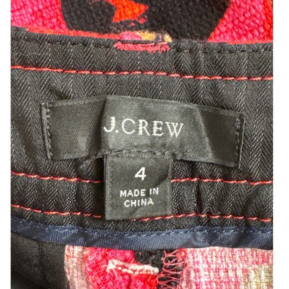 J. Crew Women's Tropical Palms Bright Pink Multicolor Shorts Size 4 - Picture 3 of 6
